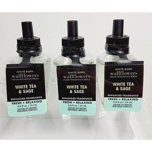 3 WHITE TEA SAGE Bath & Body Works Wallflower Refill Bulbs NEW
